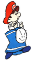 Artwork of Bandit carrying Baby Mario from the Super Mario World 2: Yoshi's Island Nintendo Player's Guide