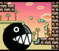 Chomp Shark in Marching Milde's Fort SMW2YI screenshot.png