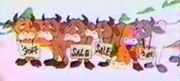 A bunch of cows from The Super Mario Bros. Super Show! ("Mario and the Beanstalk")