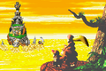 Crocodile Isle sinking underwater in the Game Boy Advance remake