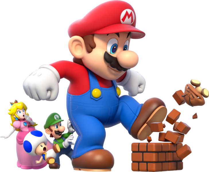 File:Mega Mario Group Artwork - Super Mario 3D World.png