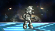 Super Smash Bros. Brawl screenshot of Metal Mario, a form granted by the Metal Box
