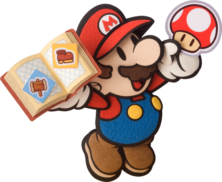 File:PMSS Mario with sticker and book.png