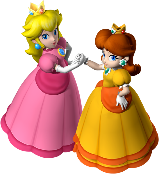 File:Princess Peach and Princess Daisy - Mario Party 7.png