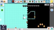 A course in Super Mario Maker, with the Soundfrog icon on the left side