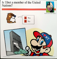 A Mario Quiz Card asking if Tibet is a part of the United Nations