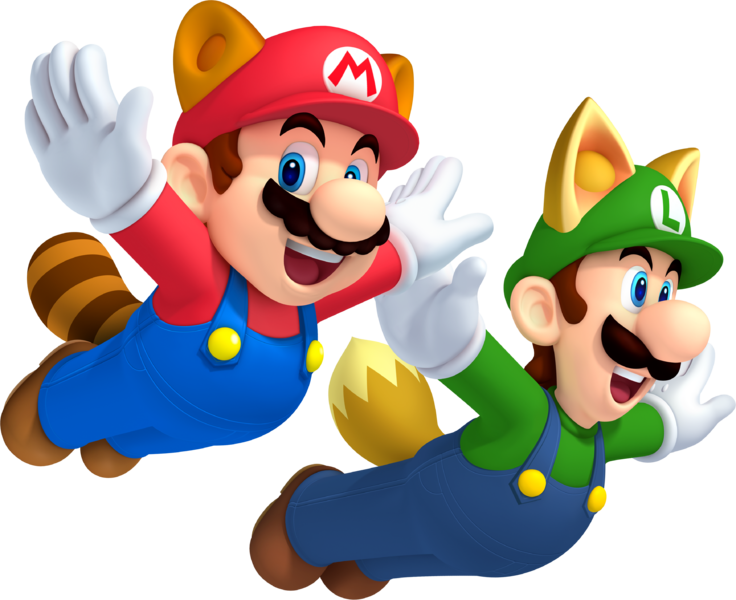File:Two Raccoons Artwork - New Super Mario Bros 2.png