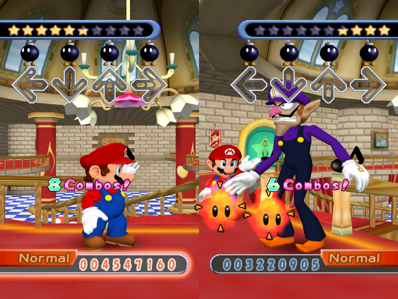 File:Waluigi vs Mario DDR Mario Mix.png