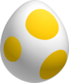 A yellow Yoshi egg (New Super Mario Bros. Wii)